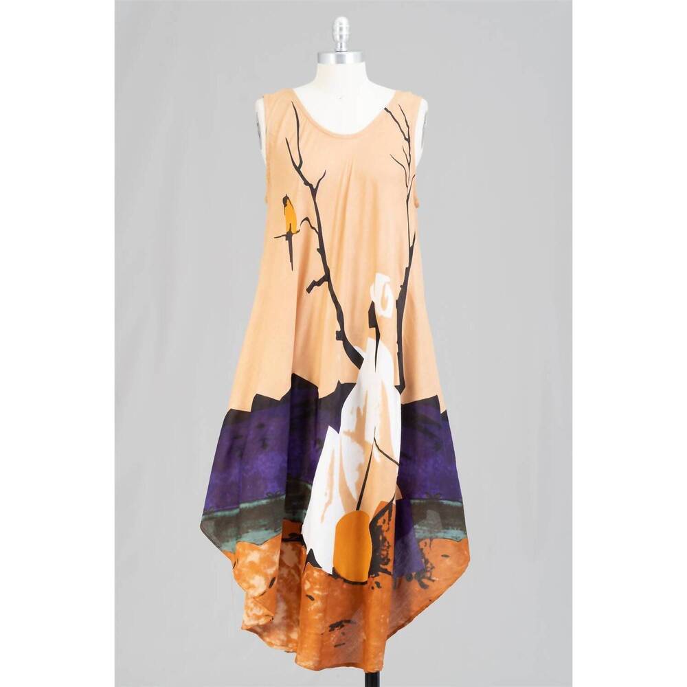 NEW KARA CHIC women's blossom breeze umbrella dress in multi cream